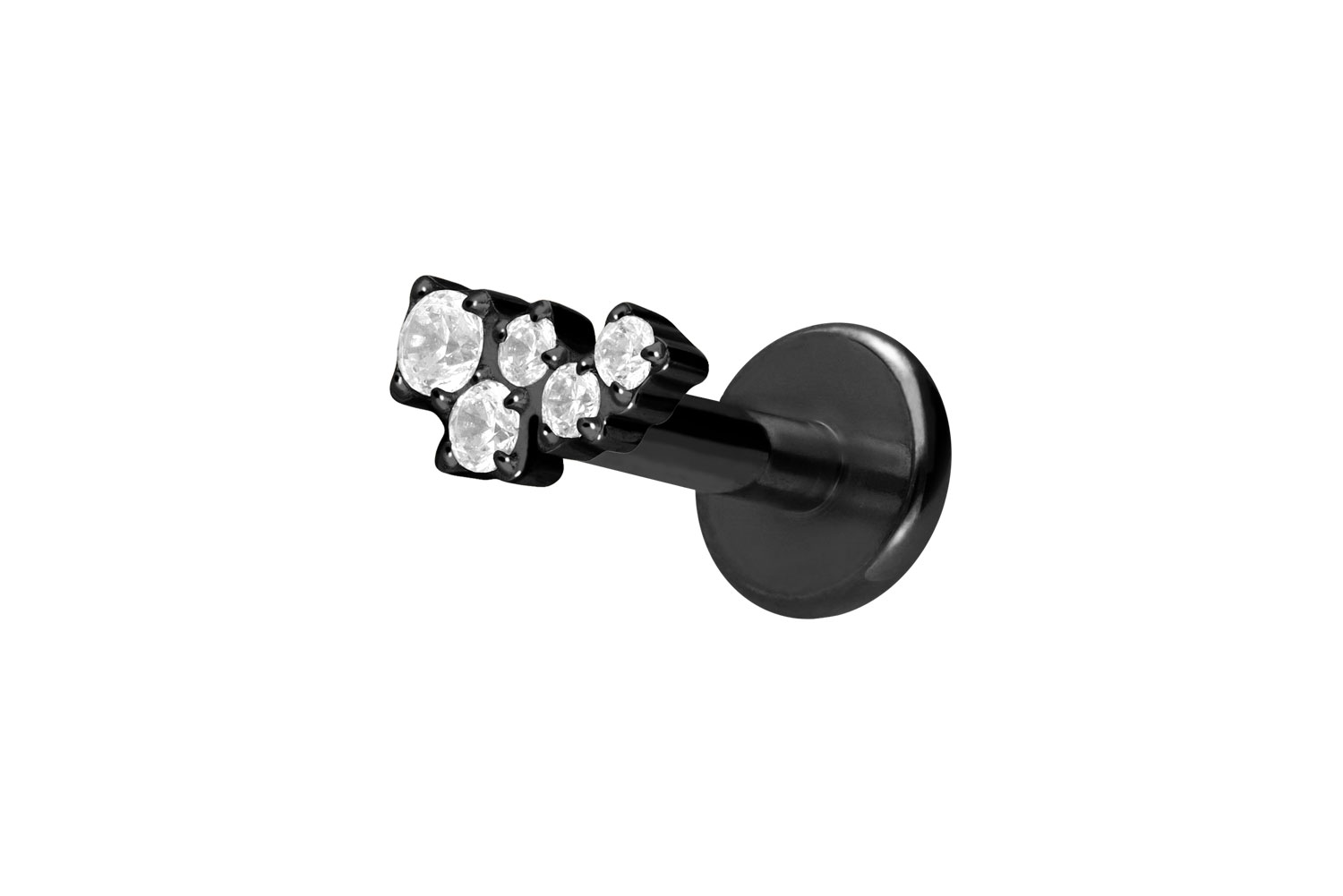 Titan Labret Piercing mit Innengewinde KRISTALLWOLKE
